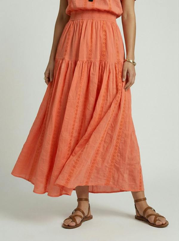 Raffya Candice Flutter Sleeve Maxi Dress In Orange
