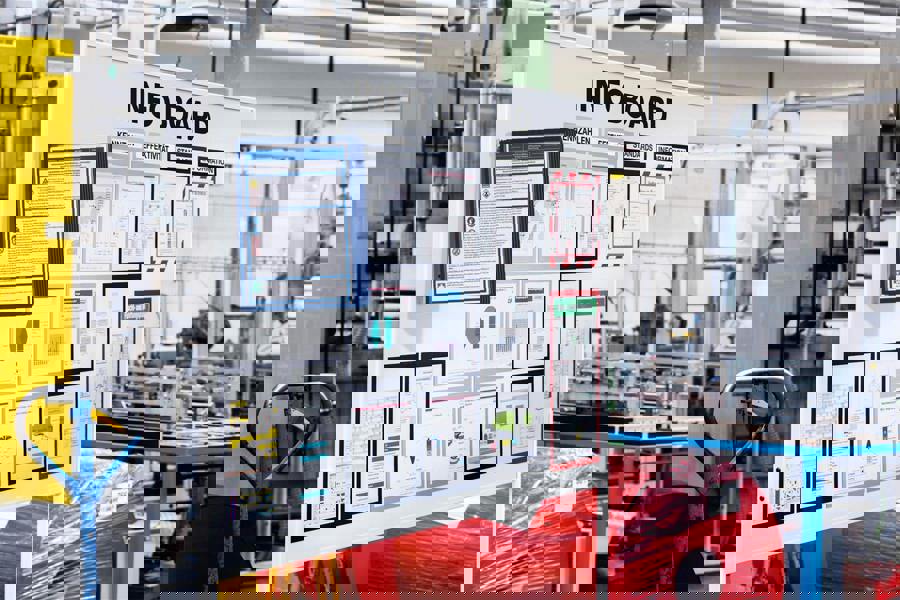 Durable VARIO WALL 5 Panel Magnetic Display Panel Document Holder | A4 Navy Blue