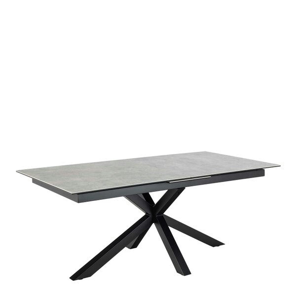 Wyld Haus Perth 200cm Rusty Brown Ceramic Extendable Dining Table Industrial Black Metal Legs