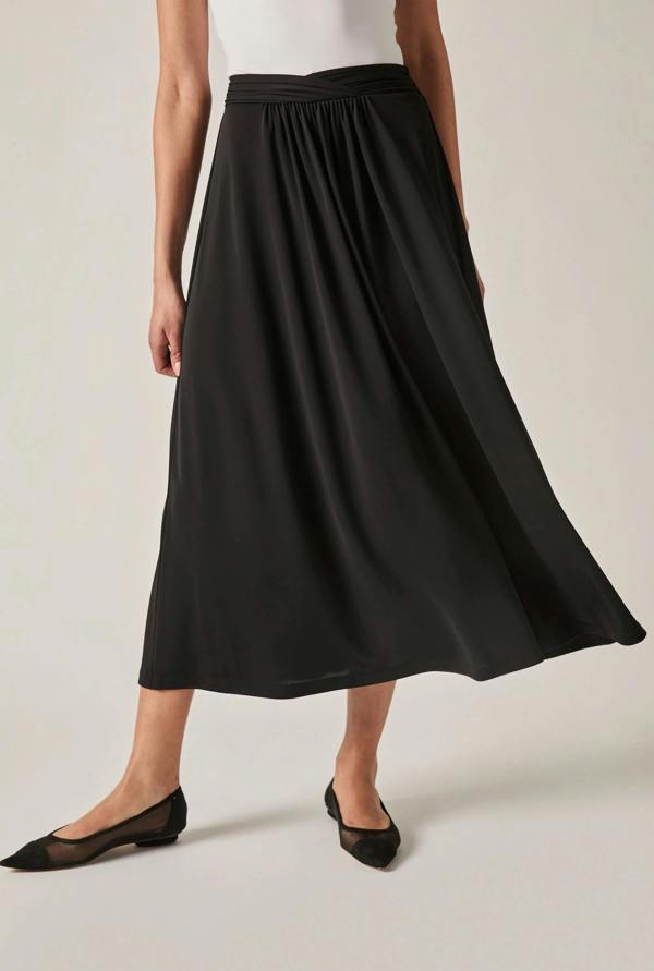 James Lakeland Black Jersey Midi Skirt