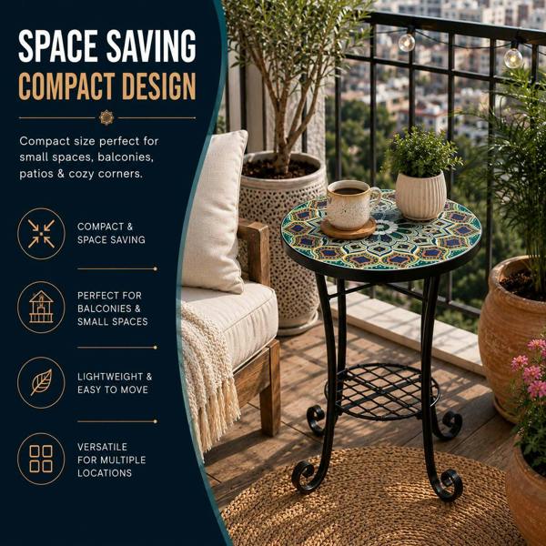 35cm Casablanca Mosaic Plant Stand/Side Table image 8