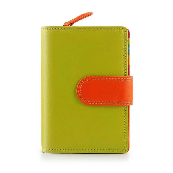Front view of green Medium Leather Purse Jasmine London