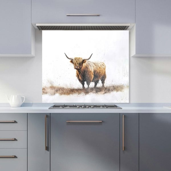 Warren Reed - Designer Highland Cow Watercolour Kitchen Splashback