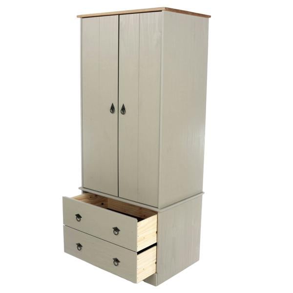 Core Products Corona Grey Modern 2-Door & 2-Drawer Wardrobe