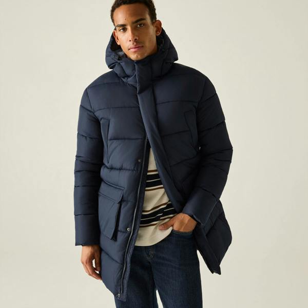 Regatta Mens Marek Longline Hybrid Jacket - Navy/Grey Mirage - 