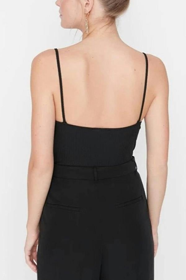 WOVCOR Sweetheart Collar Lace Detailed Bodysuit