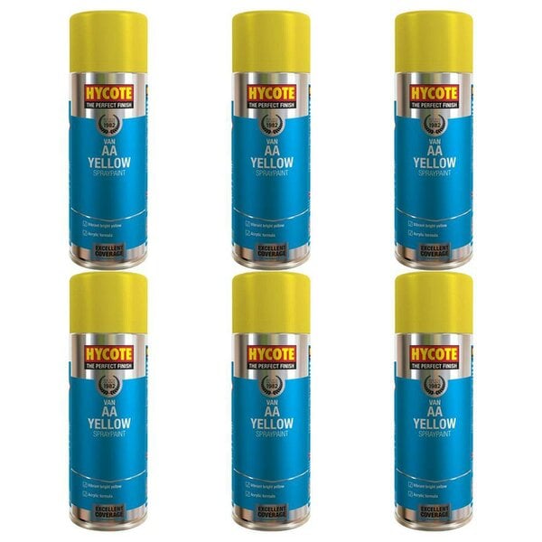 Hycote 6X Hycote Aa Van Yellow Spray Paint 400ml