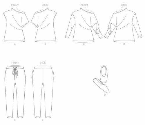 Vogue Sewing Pattern 1835, Tops, Trousers, Shoes for Women, A (XS-S-M-L-XL-XXL) - Easy
