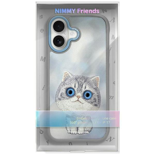 Nimmy Friends Nimmy Big Eye Cute Pet Silver Shaded Cat Case with MagSafe for iPhone 17 6.3" Grey Blue - N-XDY-IP17-023