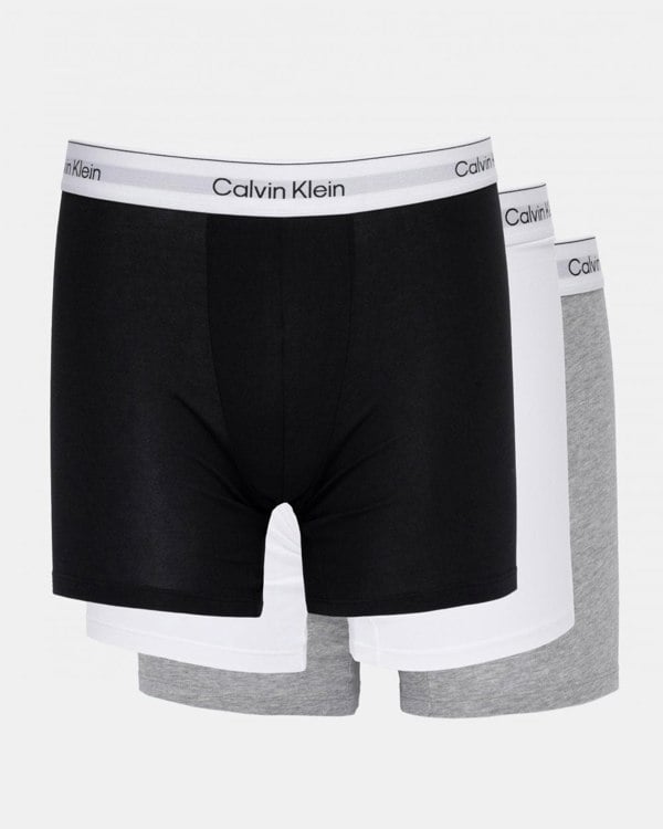 Calvin Klein 3 Pack Mens Boxer Briefs - Grey Heather/White/Black