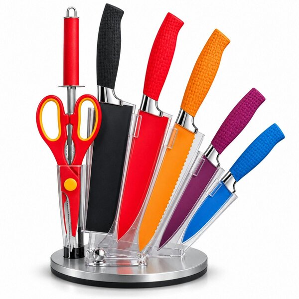Smart Living 8Pc Acrylic Knife Set with Stand