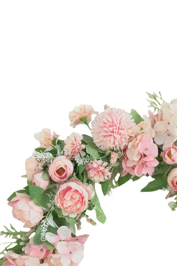 Living and Home Spring Artificial Peony Wreath Mixed Flowers for Wedding Decor