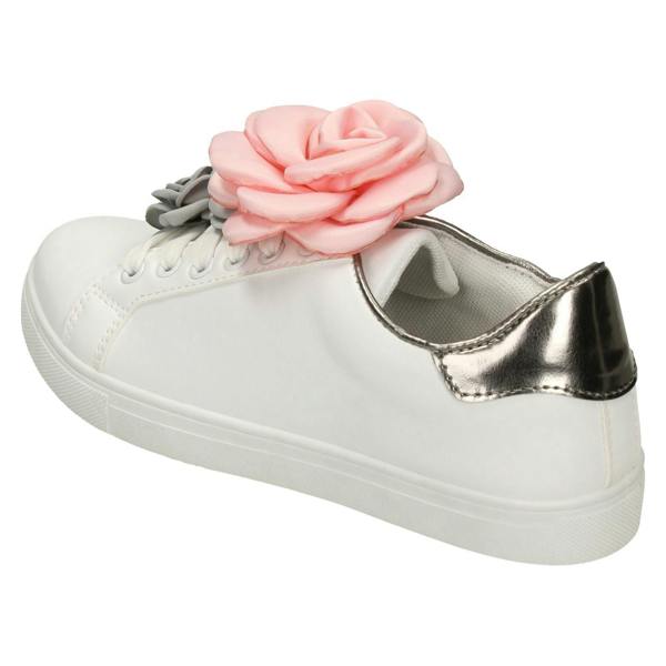 Spot On Ladies Spot On Big Flower Trim Pumps