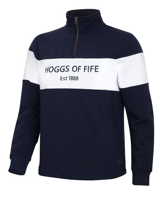 Hoggs of Fife Dumfries 1888 Gents 1/4 Zip Sweatshirt - Navy/White