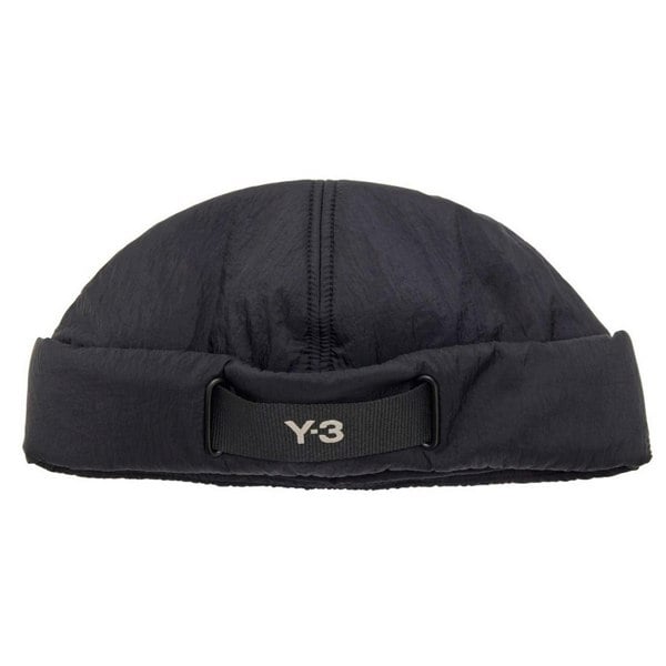 Y3 Y-3 Unisex Adult Padded Webbing Beanie - Black