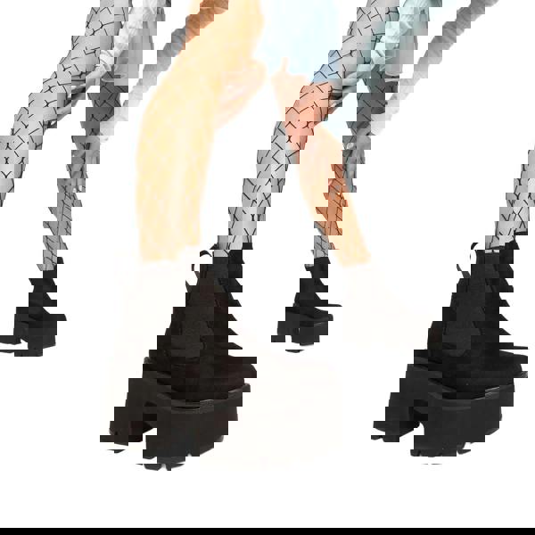 Lamoda Tough Love Black Suede Chunky Platform Ankle Boots Stylish Everyday