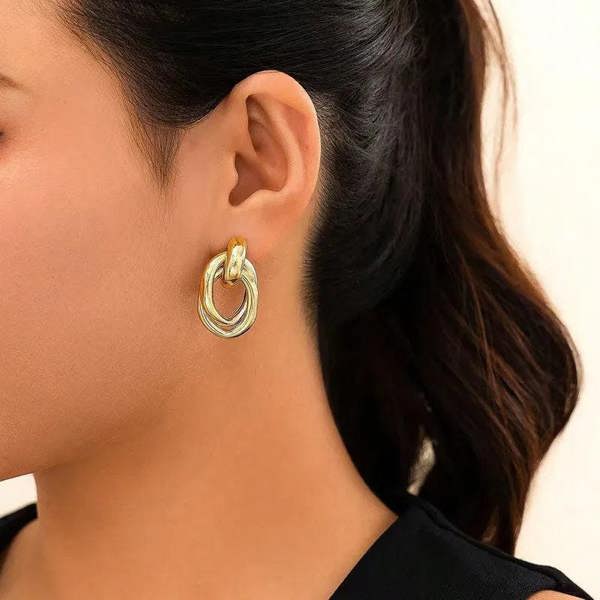 Elk & Bloom Chunky 14K Gold Molten Wave Studs
