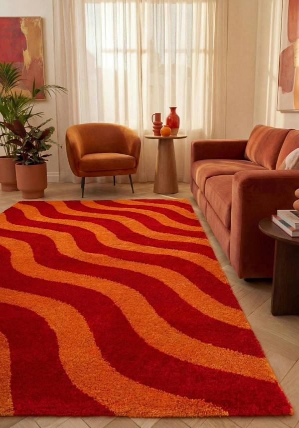 The Rugs Joli Wave Red & Orange Rug