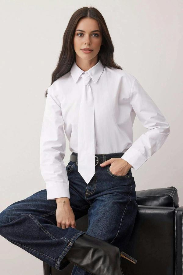 WOVCOR Shirt with Tie Detail