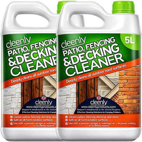 Cleenly Patio Fencing & Decking Cleaner Fluid Concentrate for Outdoor Use Pet Friendly (10 Litres)