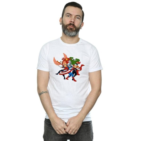 Marvel Mens Avengers Assemble Comic Team T-Shirt - White