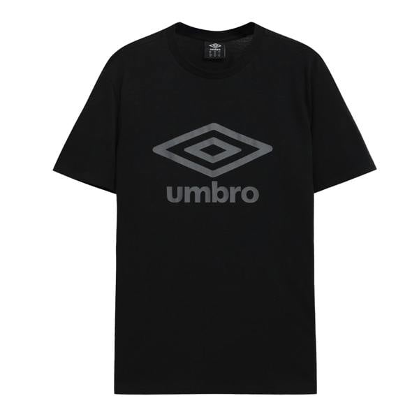 Umbro Mens Stacked Logo T-Shirt - Black/Castle Rock