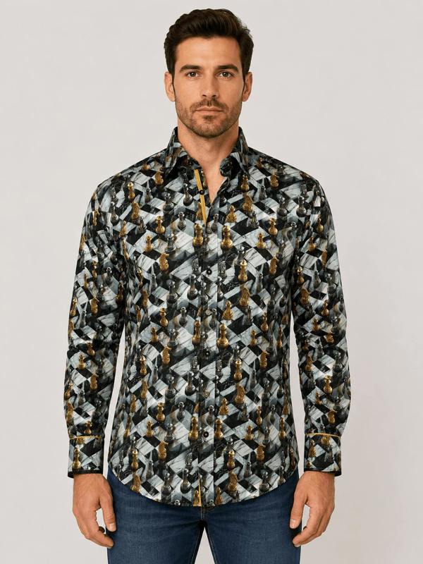 CL26115 Grey Chess - Claudio Lugli Shirts