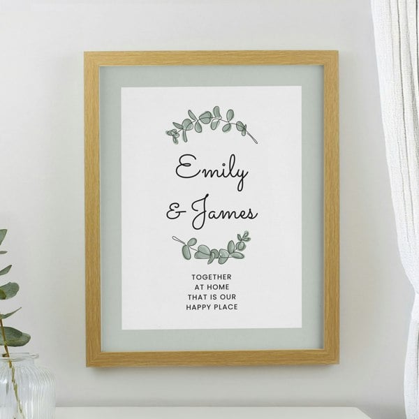 Personalised Memento Company Personalised Botanical Oak Poster Frame