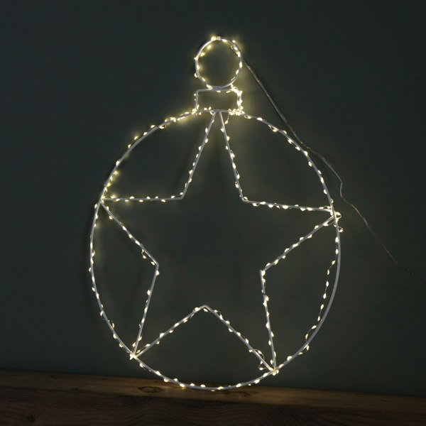 Samuel Alexander 48cm Light up Hanging Christmas Star Bauble with 236 Warm White LEDs