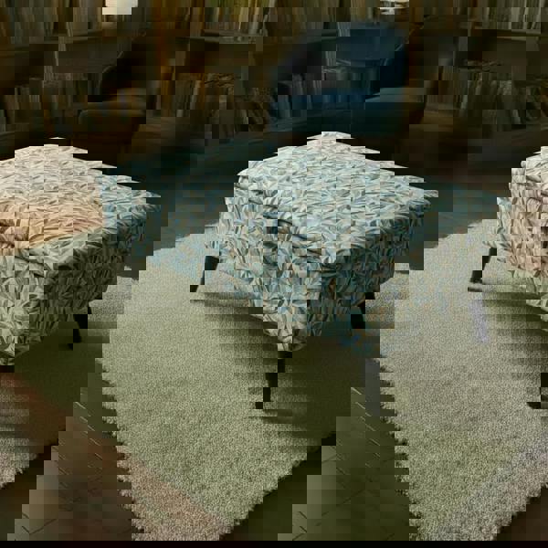 Handcrafted UK ottoman bench with vibrant abstract designer pattern