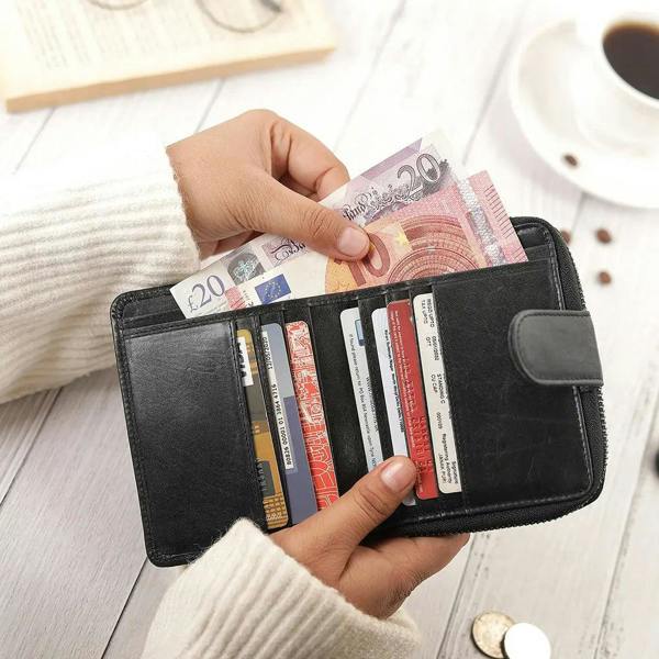 Bifold Leather Purse for women