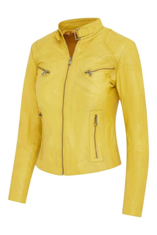 Infinity Leather Women's Casual Slim-Fit Leather Biker Jacket-Tulsa