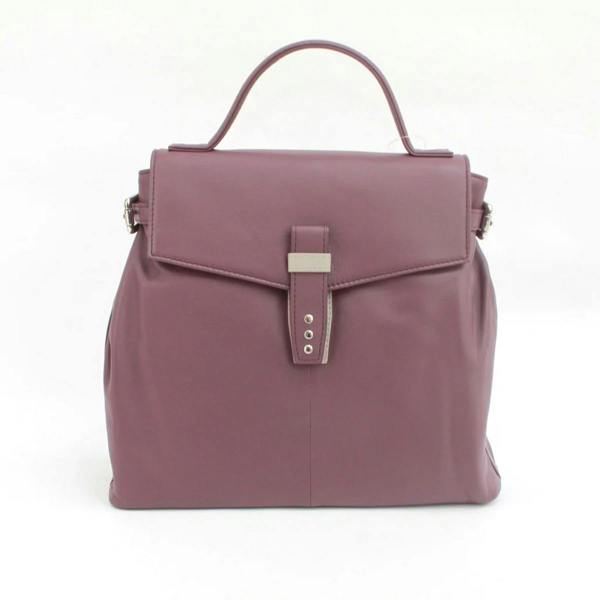Eastern Counties Leather Katrina Leather Buckle Detail Handbag - Grape/Ivory - 