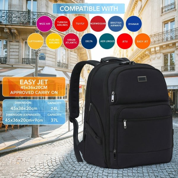 Cabin Pro 'Stride' 45x36x20cm easyJet Underseat Cabin Bag Backpack TSA Approved Lock