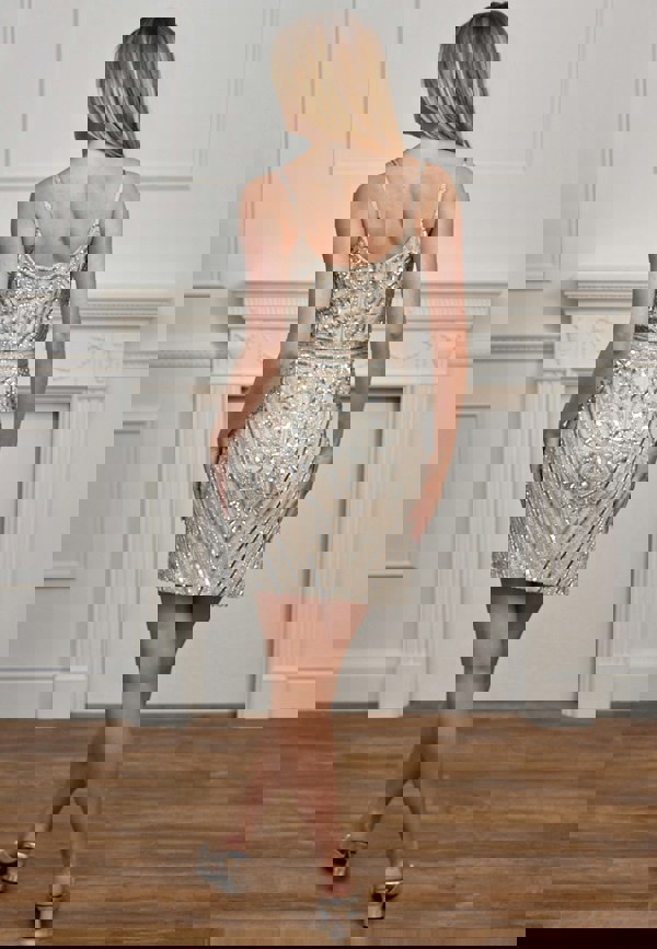 ANGELEYE Sequin Embellished Mini Dress - Silver