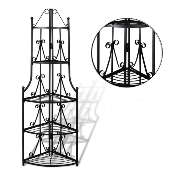 Berkfield Corner Plant Rack Black