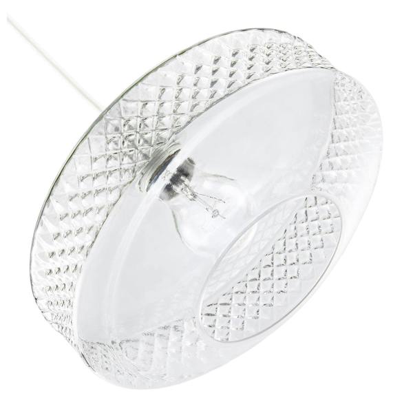 Clear Glass Pendant Lighting Shade with Strip of 3D Shaped Diamonds Image 5