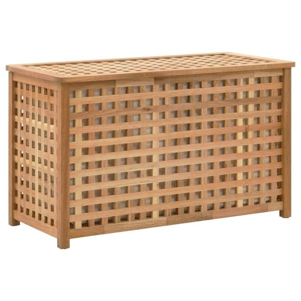Berkfield Laundry Chest 77.5x37.5x46.5 cm Solid Walnut Wood