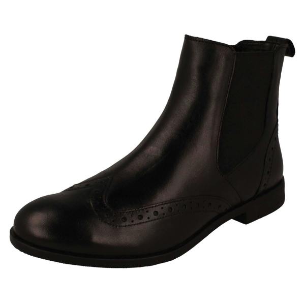 Leather Collection Ladies Leather Collection Brogue Detailed Chelsea Boots F4455