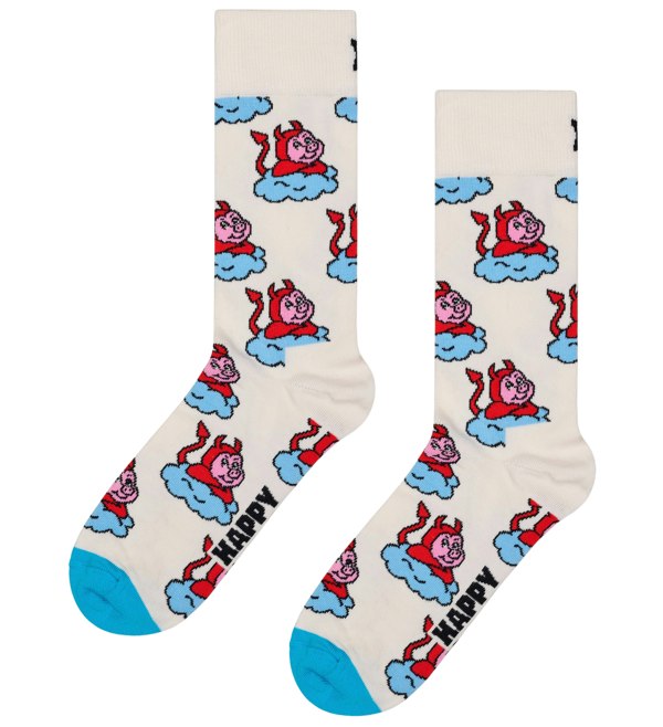 Happy Socks 2-Pack Good Pig Bad Pig Socks Gift Box, White