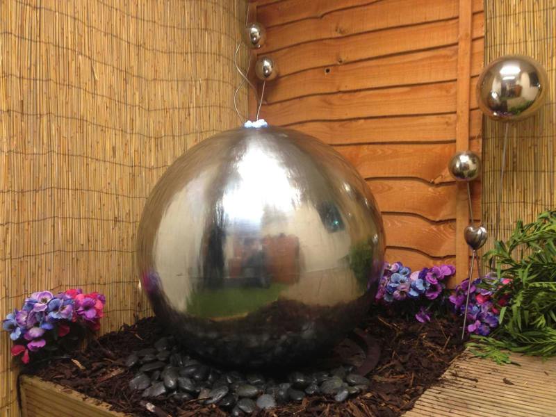 Tranquillity Water Features 75cm Stainless Steel Sphere Modern Metal Water Feature