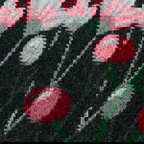 JVL Eco-Friendly Latex Backed Coir Entrance Doormat, 45x75cm - Floral