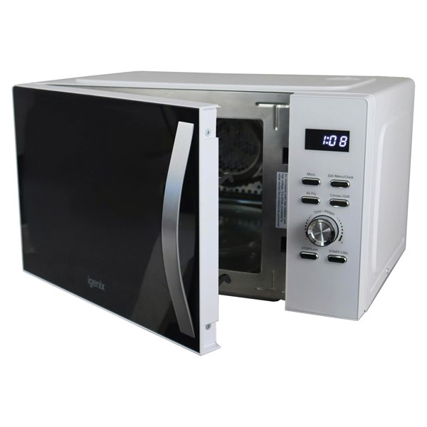 igenix Digital Microwave, 25 Litre, 60 Min Timer, Air Fryer Function, 850W, White, IGMC02580W