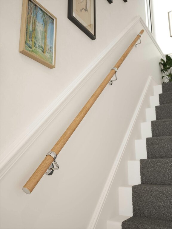 Handrails Direct Stoneleigh Red Oak Straight Flight Handrail