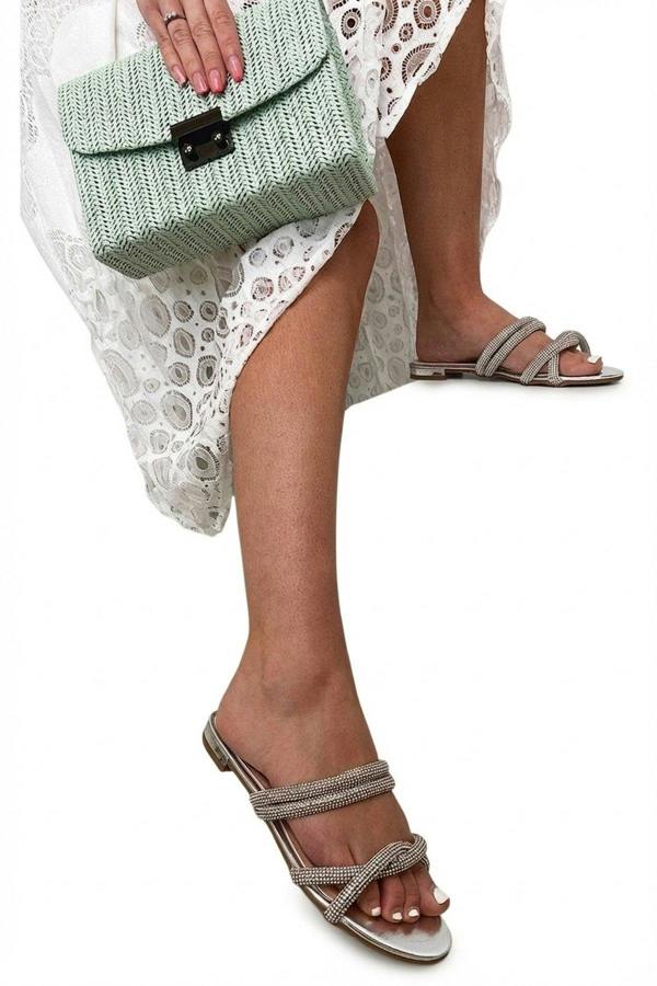 Azaria Slip On Sandals - Silver_wb