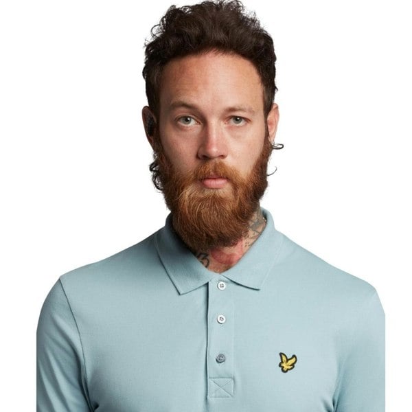 Lyle & Scott Branded Chest Logo Away Blue Polo Shirt