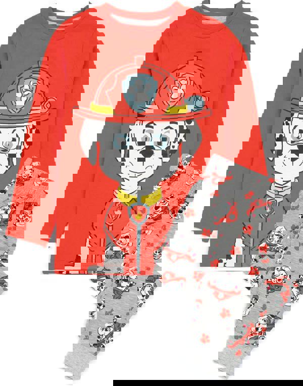 Paw Patrol Unisex Kids Multicoloured Character Placement & All-Over Print Long Sleeve Long Leg Pyjama Set