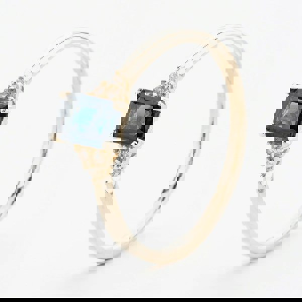 T. H. Baker 9ct Yellow Gold Baguette Cut Sapphire Diamond Solitaire Ring 4429WG-10