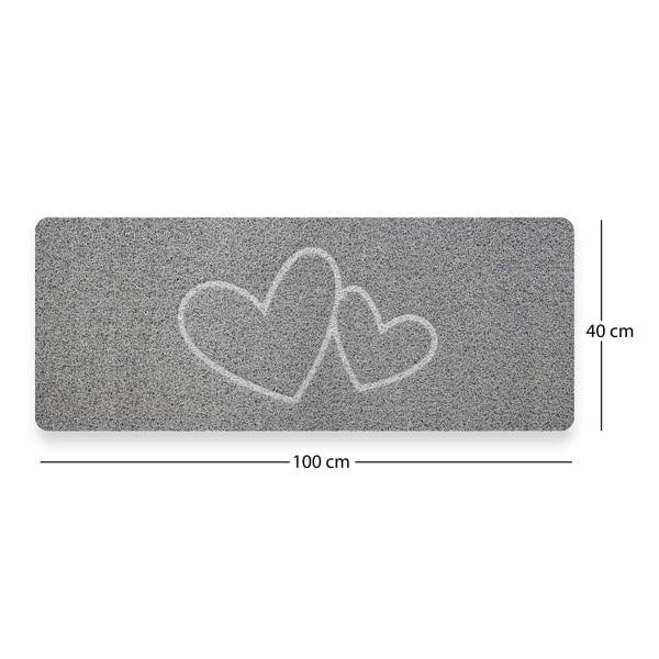 Nicoman Embossed Spaghetti Loofah Anti Slip Shower Mat - Double Heart