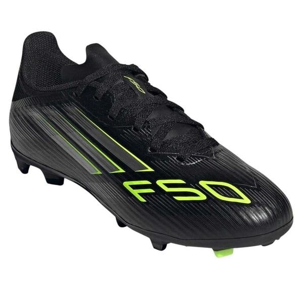 Adidas Childrens/Kids F50 League Firm Ground Football Boots - Black/Lemon - 